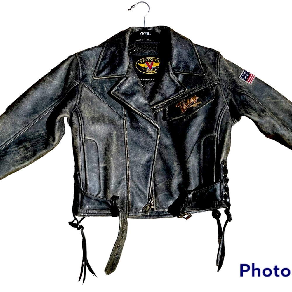 100% genuine leather Victory  brand motorcycle jacket